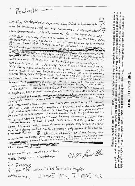 lettre de suicide de kurt cobain